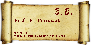 Bujáki Bernadett névjegykártya