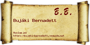 Bujáki Bernadett névjegykártya